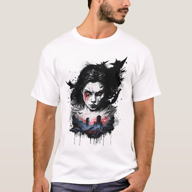 Camiseta Apokalypse Girl Dark Art Design (Frente)