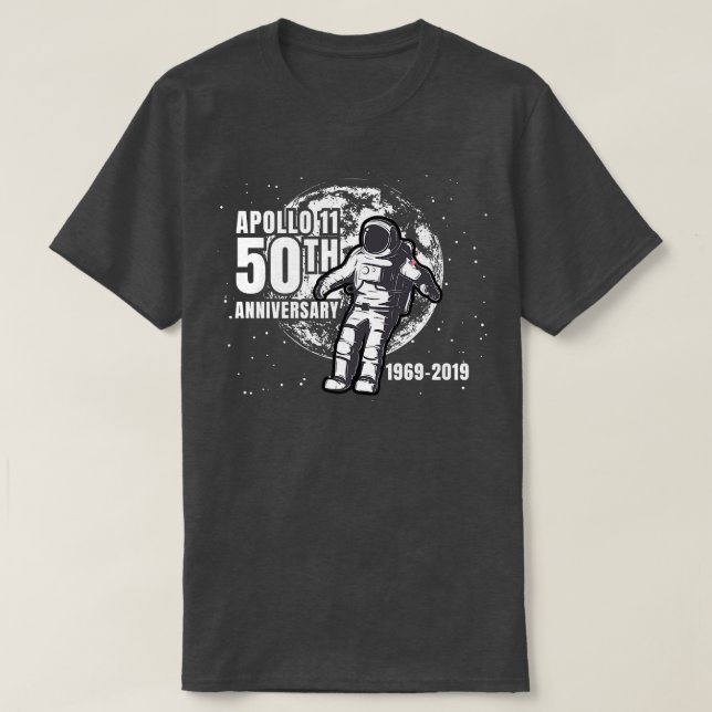Camiseta Apollo 11 50º Astronauta de Lua (Frente do Design)