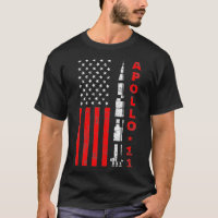 Apollo 11 Saturn V Rocket USA Flag