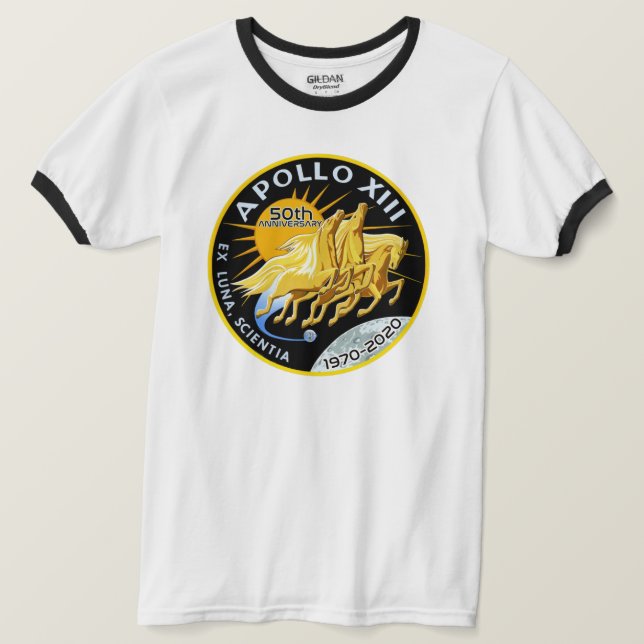 Camiseta Apollo 13 50º Aniversário 1970 - 2020 (Frente do Design)