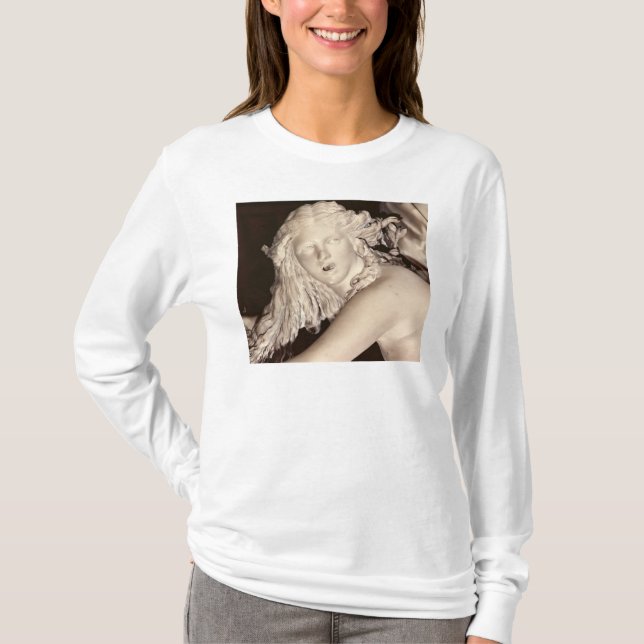 Camiseta Apollo e Daphne, detalhe da cabeça de Daphne (Frente)