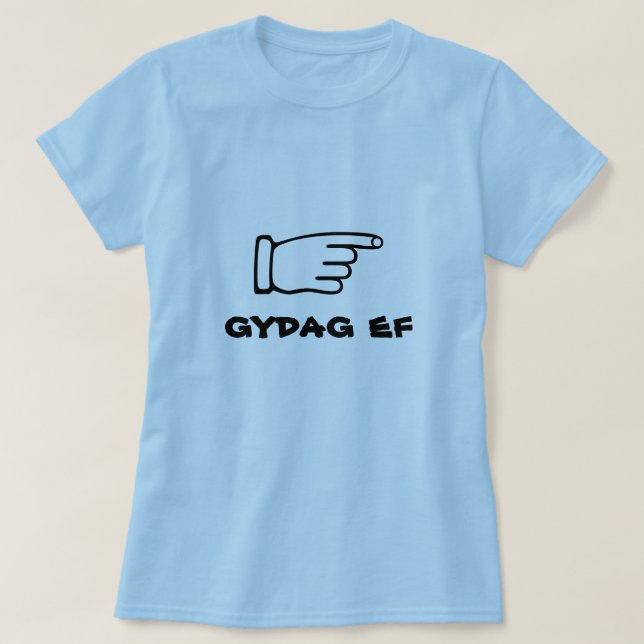 Camiseta Apontando dedo com barra de texto (Frente do Design)