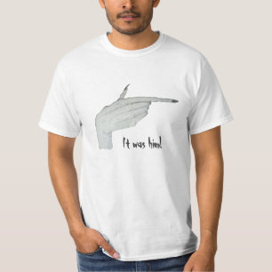 Camiseta Apontar a mão monstro assustadora com um slogan d