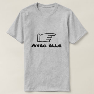 Camiseta Apontar dedo com texto Avec elle