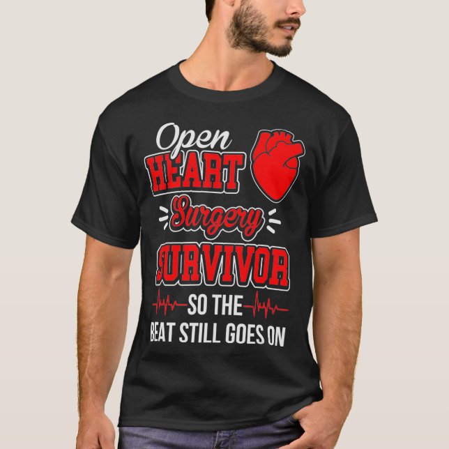 Camiseta Após - Cirurgia Cardíaca Survivor Bater Em Gag (Frente)