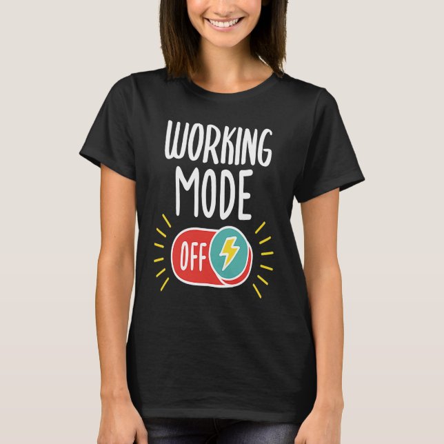 Camiseta Aposentação com modo de trabalho desativado para s (Frente)