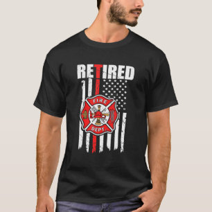 Camiseta Aposentação da Bandeira Americana do Bombeiro Apos