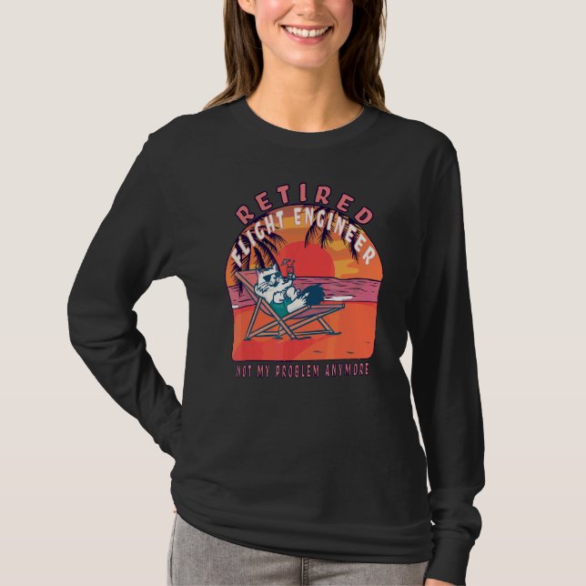 Camiseta Aposentação da Vintagem do Engenheiro de Voo (Frente)