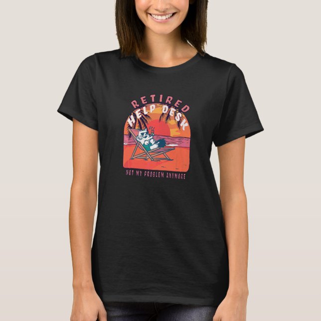 Camiseta Aposentação da Vintagem do Help Desk aposentada (Frente)