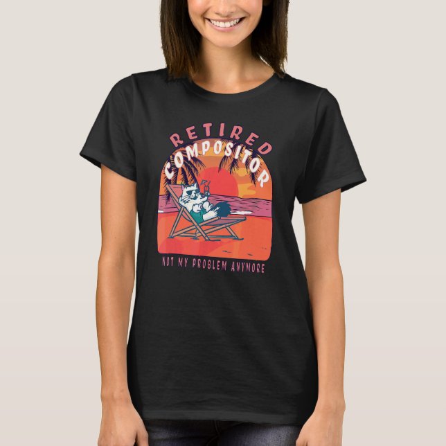 Camiseta Aposentação de Vintage do Compositor Aposentado (Frente)