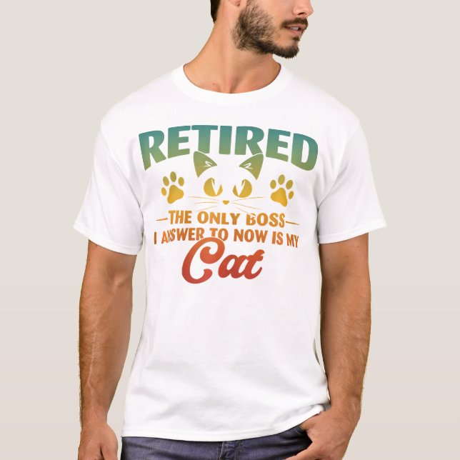 Camiseta Aposentação Engraçada De Gato Em 2024 (Frente)