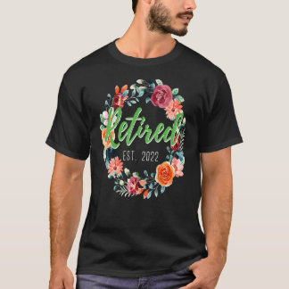 Camiseta Aposentação Floral Aposentada no Est 2022 Mulheres
