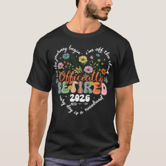 Camiseta Aposentada Oficialmente 2026 Flor Floral Aposentad
