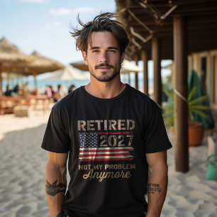 Camiseta Aposentado 2027 Não É Mais Meu Problema Bandeira d