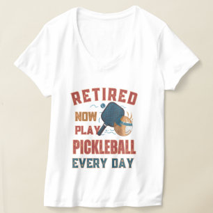 Camiseta Aposentado Agora Eu Jogo Pickleball Todos os Dias
