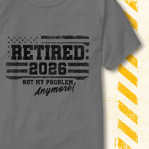 Camiseta Aposentado Bandeira Vintage 2026 Não É Mais Meu Pr