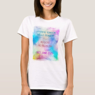Camiseta Aposentado Data Engraçado Alô Pensão Pintura Artís