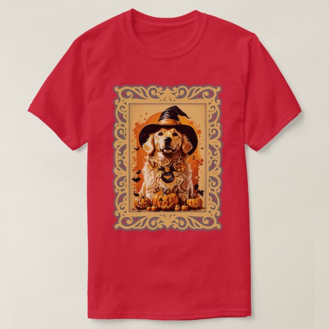 Camiseta aposentado do ouro de halloween (Frente do Design)