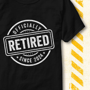 Camiseta Aposentado Oficialmente 2024 Citação Vintage Apose