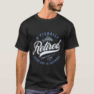 Camiseta Aposentado Oficialmente Engraçado de Pesca