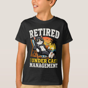Camiseta Aposentado Sob Gerenciamento de Gato Fino Tuxedo F