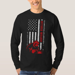 Camiseta Aposentado Soldador Norte-Americano de Bandeira
