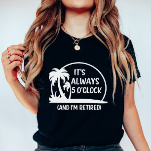 Camiseta Aposentado Verão, “Sempre 5 horas” Palmeira