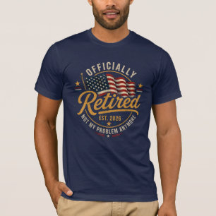 Camiseta Aposentadoria 2026 Não É Mais Meu Problema Bandeir