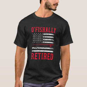 Camiseta Aposentadoria de Bombeiro Pescador Bandeira dos EU