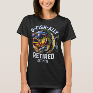 Camiseta Aposentadoria de Pescador 2026 Oficialmente Aposen