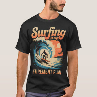 Camiseta Aposentadoria de Surf Retrô Vibrações da Praia