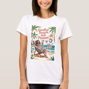 Camiseta Aposentadoria Divertida - Adeus Tensão, Olá Pensão