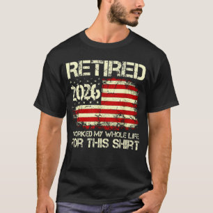 Camiseta Aposentadoria Engraçada 2026 Bandeira dos EUA Apos
