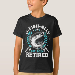 Camiseta Aposentadoria O-fish-ialmente Presentes de Aposent