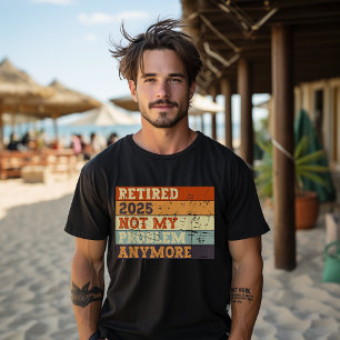 Camiseta Aposentadoria Vintage 2025 para Homens e Mulheres