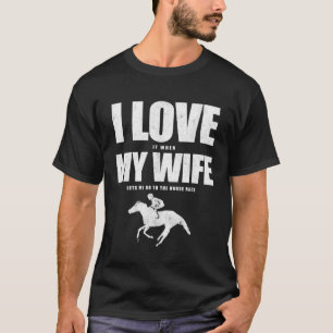 Camiseta Aposta Marido Jóquei Eu Amo Minha Mulher E Cavalo