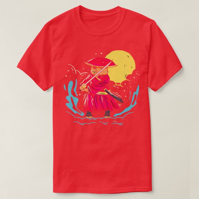 Camiseta Apostar com espada o guerreiro Samurai (2) (Frente do Design)