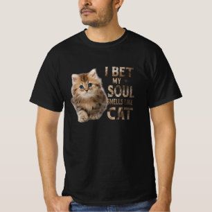 Camiseta Aposto que a minha alma cheira a gato engraçado