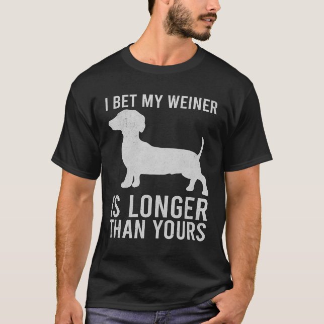 Camiseta Aposto que meu Weiner é maior que o seu (Frente)