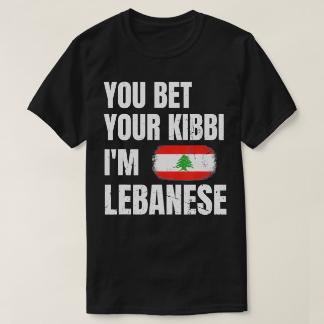 Camiseta Aposto que o teu kibbi sou libanês Citação para um (Frente do Design)