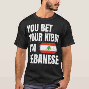 Camiseta Aposto que o teu kibbi sou libanês Citação para um