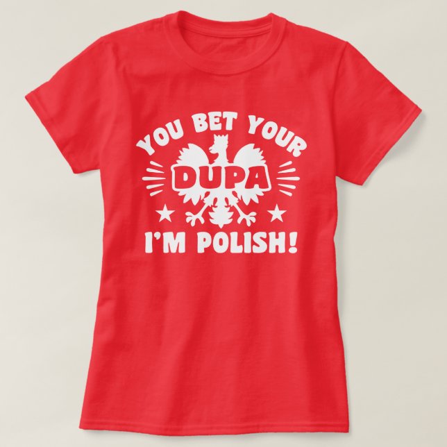 Camiseta Aposto que sou polonês (Frente do Design)