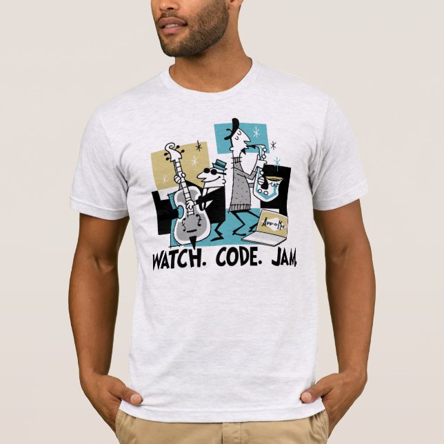 Camiseta App-o-Esteira: Relógio. Código. Doce (Frente)