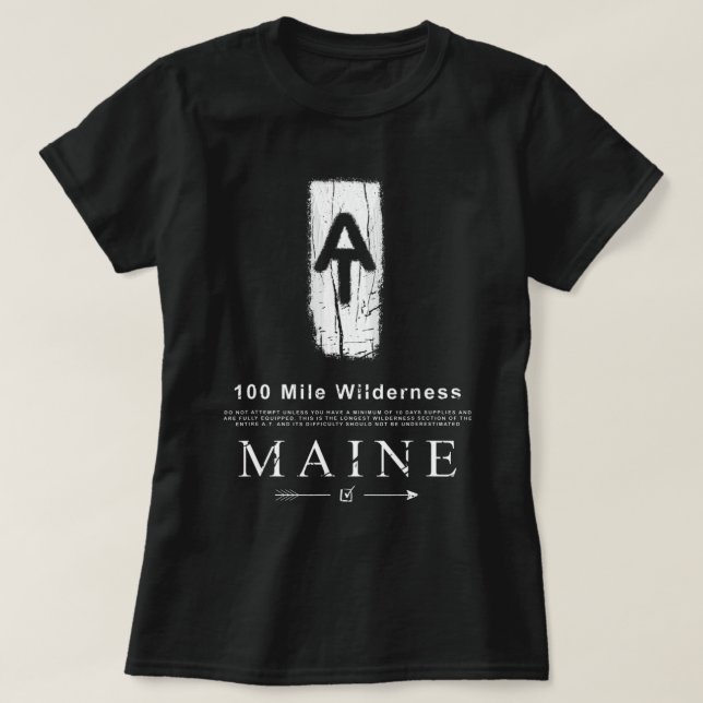 Camiseta Appalachian Trail Blaze 100 Mile Wilderness Maine (Frente do Design)