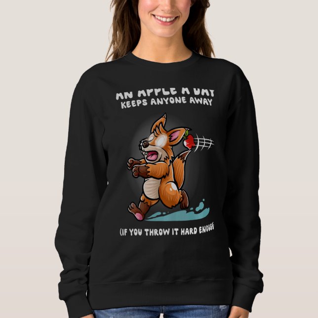 Camiseta Apple A Day Mantém Qualquer Um Longe Da Raposa Ner (Frente)