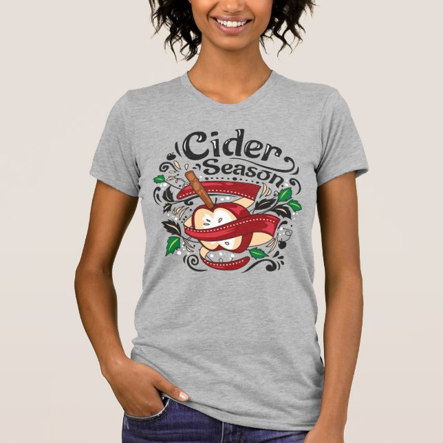 Camiseta Apple Cider Season, ilustração gráfica (Frente)