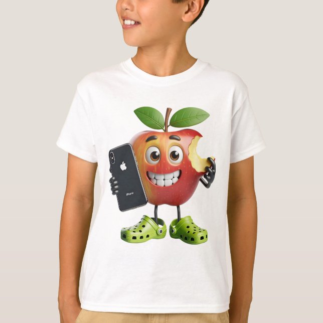 Camiseta Apple com um iPhone, por Natasha Us (Frente)