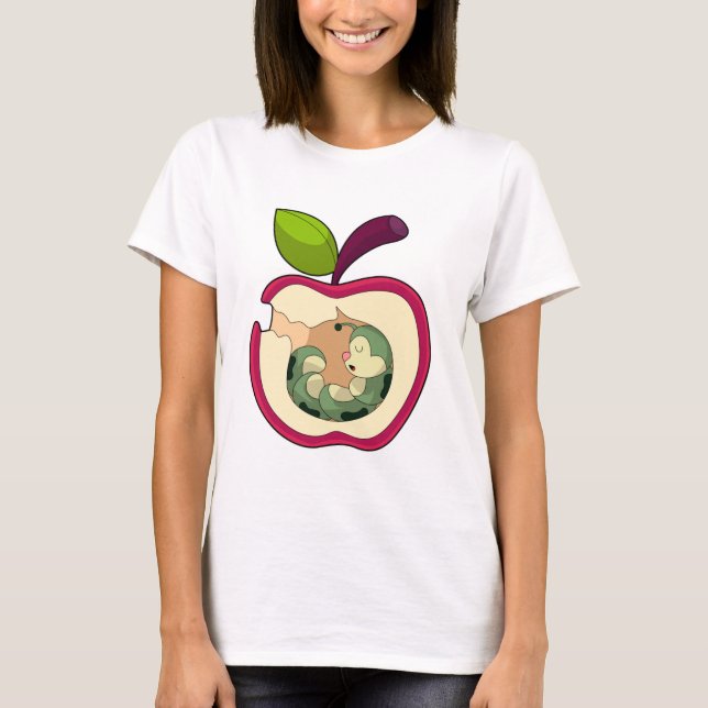 Camiseta Apple De Dormência Da Lagarta (Frente)