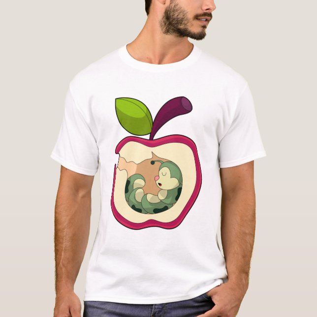 Camiseta Apple De Dormência Da Lagarta (Frente)