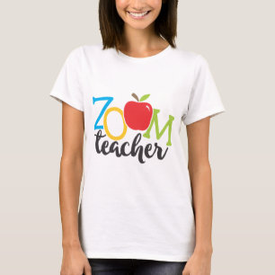 Camiseta Apple do professor de zoom colorido da escola domé